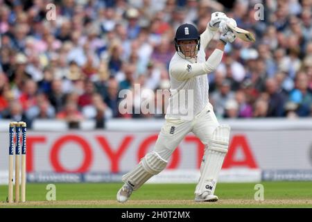 Tom Westley in Inghilterra si ritrae durante il quarto Test Match investito tra Inghilterra e Sud Africa al campo da cricket Old Trafford di Manchester. Foto Stock