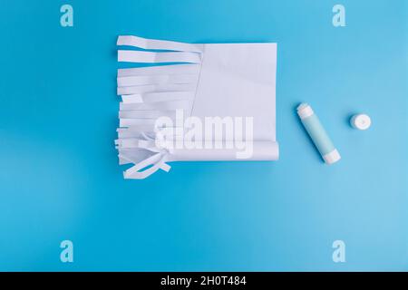 rotolo di carta per mestiere con bambino, manuale d'istruzioni passo per passo autunnale Foto Stock