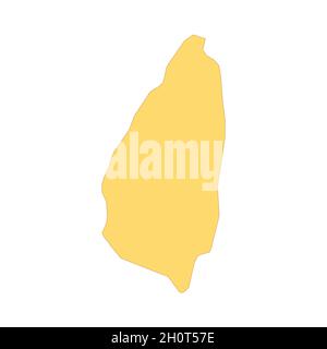 Elemento della linea di colore della mappa di Santa Lucia. Confine del paese. Elemento di progettazione GUI UI UX. Tratto modificabile. Illustrazione Vettoriale