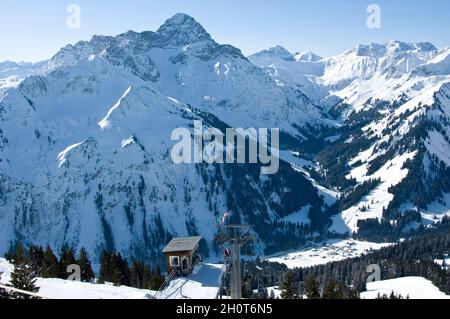 Suggestivo paesaggio alpino nella Kleinwalsertal Foto Stock