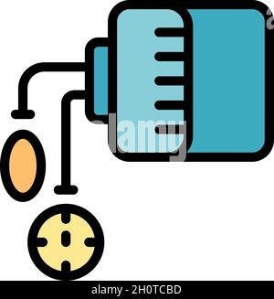 Icona farmacia online. Contorno online farmacia vettore icona colore piatto isolato Illustrazione Vettoriale