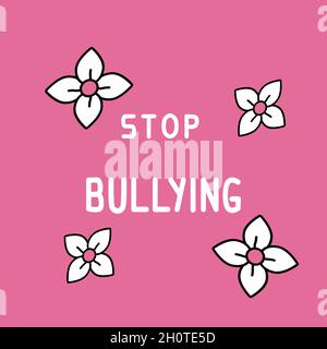 Fermate bullismo. Illustrazione del vettore antibullismo. T-shirt rosa giorno Illustrazione Vettoriale