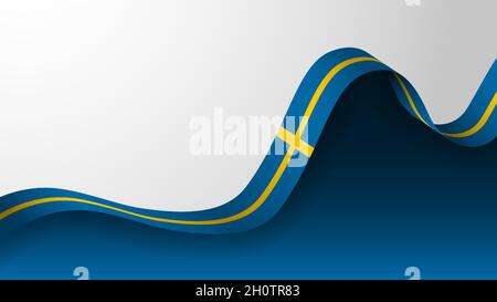 EPS10 Vector Patriotic background con i colori della bandiera svedese. Un elemento di impatto per l'uso che si desidera fare di esso. Illustrazione Vettoriale