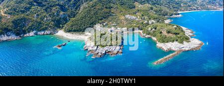 Famosa spiaggia di Damouchari, Pelion, Grecia. Foto Stock