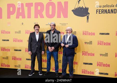 Madrid, Spagna. , . Fernando Leon de Aranoa, Javier Bardem partecipa alla prima 'El Buen Patron (il buon Boss) al Callao Cinema il 14 ottobre 2021 a Madrid, Spagna credito: MPG/Alamy Live News Foto Stock