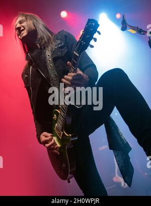 Damon Johnson, chitarrista, Black Star Riders, vive in concerto all'O2 Institute Birmingham, 18 marzo 2017. Fotografia di musica dal vivo Foto Stock