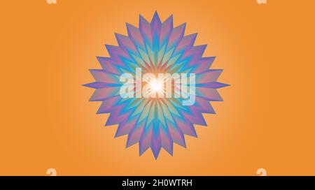 Sfondo arancione. Sezioni geometriche colorate. Disegno vettoriale EPS8 Illustrazione Vettoriale