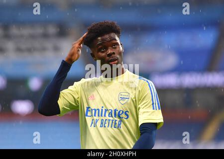 Bukayo Saka dell’Arsenal durante la partita della Premier League all’Etihad Stadium di Manchester. Foto Stock