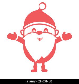 Babbo Natale. Icone piatte natalizie per il web design e l'app mobile. Illustrazione Vettoriale