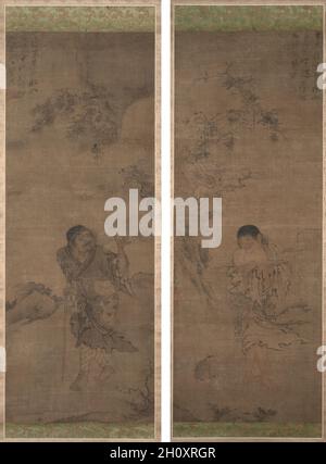 Li Tieguai; Liu Haichan, 1300s. Cina, dinastia Yuan (1271-1368). Hanging scroll, inchiostro e colore su seta; complessivo: 106 x 38,6 cm (41 3/4 x 15 3/16 in.). Foto Stock