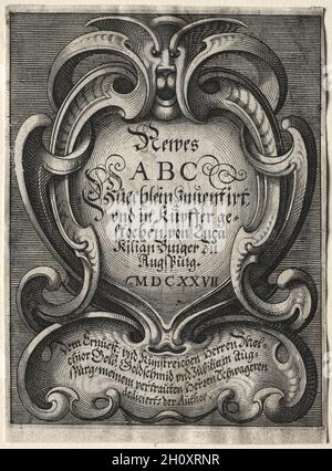 Nuovo opuscolo ABC, 1627. Lucas Kilian (tedesco, 1579-1637). Incisione; Foto Stock