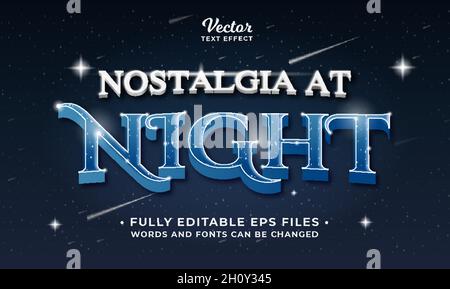 fantasy notte effetto testo modificabile eps cc Illustrazione Vettoriale