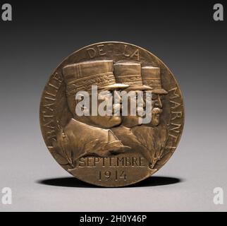 Medaglia (inversa), 1914. Jules Prosper Legastelois (francese, 1855-1931). Bronzo; diametro: 7 cm (3/4 poll.). Foto Stock