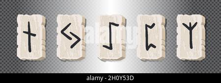 Set Sticker Alphabet Letters Labels Viking Rune Runic Valknut Talisman Thor Odin - Foto 2