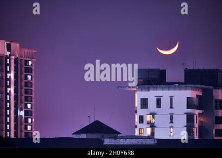 Paesaggio urbano luna Foto Stock