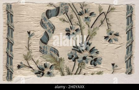 Due pezzi di ricamo, 1723-1774. Philippe de Lasalle (Francese, 1723-1805). Ricamo, seta; complessivo: 24,8 x 41,3 cm (9 3/4 x 16 1/4 in.). Foto Stock