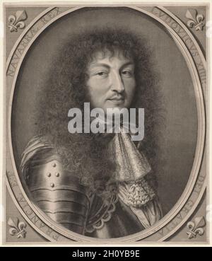 Luigi XIV, 1666. Robert Nanteuil (francese, 1623-1678). Incisione; Foto Stock