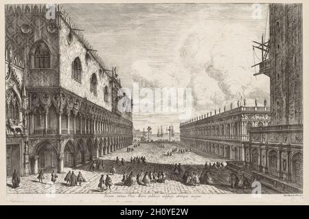 Viste su Venezia: La Piazzetta, 1741. Michele Marieschi (1710-1743). Incisione; Foto Stock