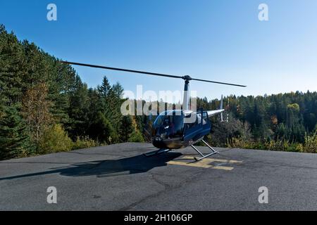 Canada, Quebec, Mont Tremblent NP, elicottero Foto Stock