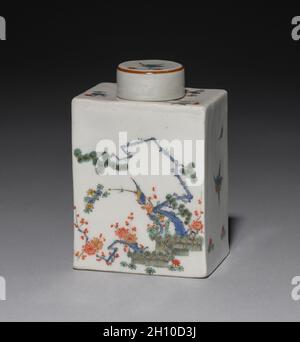 Tea Caddy, c. 1735. Manifattura Porcellane Meißen (tedesco). Porcellana; complessivo: 10,7 x 7,5 x 5,1 cm (4 3/16 x 2 15/16 x 2 in.). Foto Stock