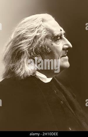 Ritratto di Franz Liszt, 1811-1886, compositore ungherese, pianista virtuoso, fotografia di Nadar, circa 1870 Foto Stock