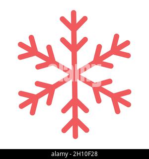 Icona rossa vettore fiocco di neve. Illustrazione semplice Illustrazione Vettoriale