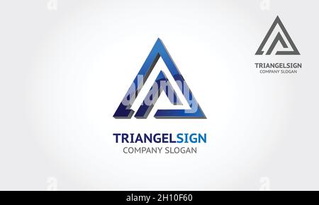 Logo del vettore del segno Triangel. Un modello di logo semplice e di grande qualità. Illustrazione Vettoriale