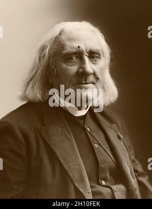 Ritratto di Franz Liszt, 1811-1886, compositore ungherese, pianista virtuoso, fotografia di Nadar, circa 1870 Foto Stock