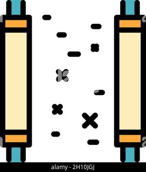 Icona della spia dello sterilizzatore. Contorno lampada sterilizzatore vettore icona colore piatto isolato Illustrazione Vettoriale