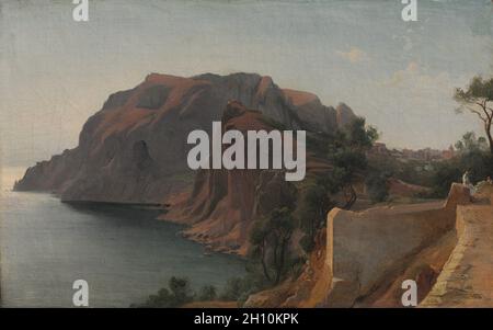 Capri, c. 1845. Jean Achille Benouville (Francese, 1815-1891). Olio su tessuto; incorniciato: 43 x 60 x 6 cm (16 15/16 x 23 5/8 x 2 3/8 in.); senza cornice: 28,1 x 44,7 cm (11 1/16 x 17 5/8 in.). Foto Stock