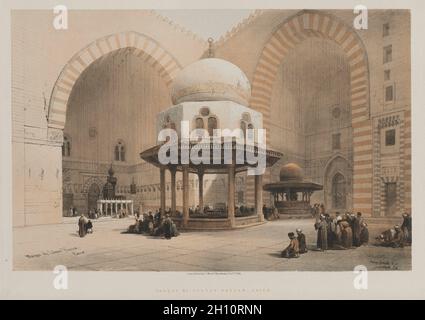 Egitto e Nubia, Volume III, No. 8: Moschea del Sultano Hassan, Cairo, 1842–49. Louis Haghe (britannico, 1806-1885), dopo David Roberts (scozzese, 1796-1864). Litografia a colori; immagine: 33.4 x 51 cm (13 1/8 x 20 1/16 poll.); foglio: 43 x 60.3 cm (16 15/16 x 23 3/4 poll.). Foto Stock