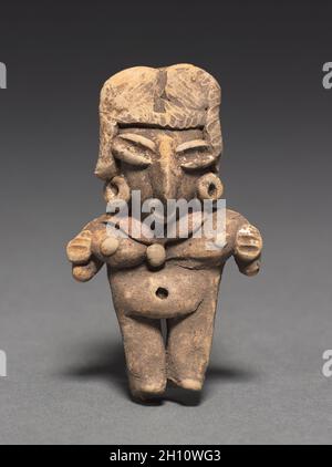 Statuetta femminile, 400-100 A.C. Messico Guanajuato, Chupícuaro. Ceramiche con il bianco e il pigmento rosso; complessivo: 7,8 x 4,5 x 1,8 cm (3 1/16 x 1 3/4 x 11/16 in.). Foto Stock