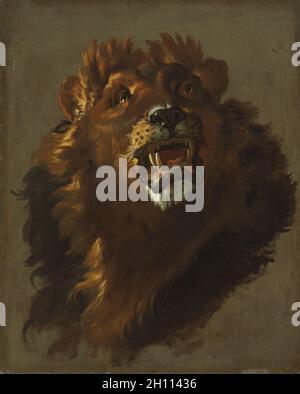 Lion, 1750s. Giuseppe Baldrighi (Italiano, 1723-1803). Olio su tela; incorniciato: 108 x 92 x 7 cm (42 1/2 x 36 1/4 x 2 3/4 in.); senza cornice: 79,5 x 64 cm (31 5/16 x 25 3/16 in.). Foto Stock