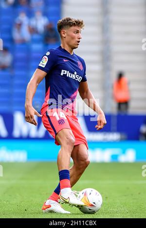 BARCELLONA - SET 12: Marcos Llorente in azione durante la partita la Liga tra RCD Espanyol e Atletico de Madrid CF allo stadio RCDE il prossimo settembre Foto Stock