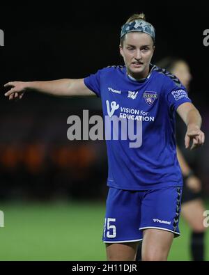 DURHAM CITY, REGNO UNITO. 14 OTTOBRE Durham Women's Dee Bradley durante la partita della fa Women's Continental League Cup tra Durham Women e Manchester United al Maiden Castle, Durham City giovedì 14 Ottobre 2021. (Credit: Mark Fletcher | MI News) Credit: MI News & Sport /Alamy Live News Foto Stock