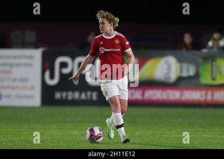 DURHAM CITY, REGNO UNITO. 14 OTTOBRE Manchester United Aofie Mannion durante la partita della fa Women's Continental League Cup tra Durham Women e Manchester United al Maiden Castle, Durham City giovedì 14 Ottobre 2021. (Credit: Mark Fletcher | MI News) Credit: MI News & Sport /Alamy Live News Foto Stock