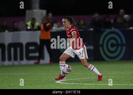 DURHAM CITY, REGNO UNITO. 14 OTTOBRE Lucy Staniforth di Manchester United durante la partita della fa Women's Continental League Cup tra Durham Women e Manchester United al Maiden Castle, Durham City giovedì 14 ottobre 2021. (Credit: Mark Fletcher | MI News) Credit: MI News & Sport /Alamy Live News Foto Stock