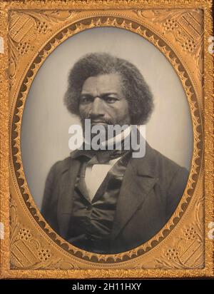 Frederick Douglass (1818-95), riformatore sociale americano, abolizionista e statista, ritratto della testa e delle spalle, Daguerreotype, artista non identificato, 1856 Foto Stock