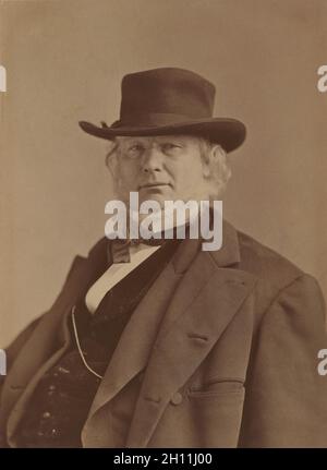 Horace Greeley (1811-1872), redattore e politico del giornale americano, ritratto a metà lunghezza, Napoleone Sarony, 1869 Foto Stock