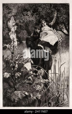 Il vedovo, 1877. James Tissot (francese, 1836-1902). Attacco e punto secco; Foto Stock