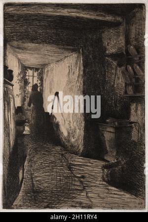 La cucina, 1858. James McNeill Whistler (americano, 1834-1903). Incisione; Foto Stock