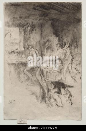 The Little Forge, 1875. James McNeill Whistler (americano, 1834-1903). DRYPOINT; Foto Stock