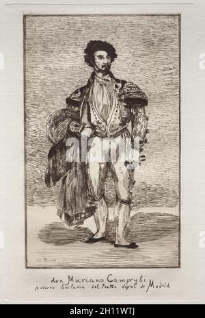 Le Bailarin ( Don Mariano Camprubi ), 1862. Edouard Manet (francese, 1832-1883). Incisione; Foto Stock