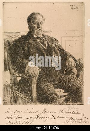 Presidente William Howard Taft, 1911. Anders Zorn (svedese, 1860-1920). Acquaforte, drypoint e roulette; Foto Stock