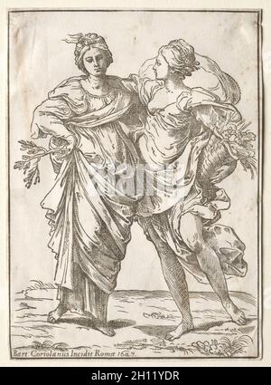 Alleanza di Pace e abbondanza, 1627. Bartolommeo Coriolano, dopo Guido reni (italiano, 1575-1642). Taglio del legno; Foto Stock