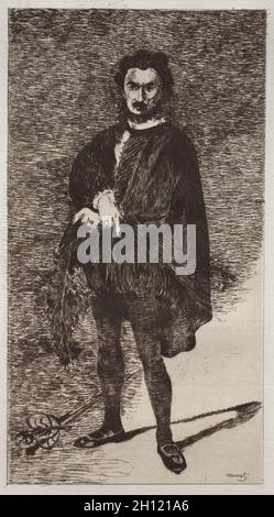 Il tragico attore, 1866. Edouard Manet (francese, 1832-1883). Incisione; Foto Stock