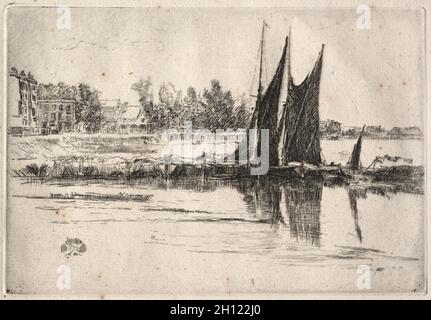 HURLINGHAM, 1879. James McNeill Whistler (americano, 1834-1903). Incisione; Foto Stock