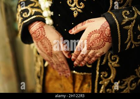 Bride henné scolpito bello e unico a mano della sposa Foto Stock