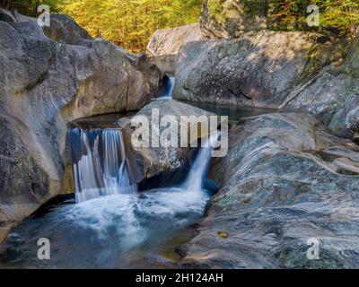 Warren Falls, Vermont Rte 100, Warren, Vermont Foto Stock