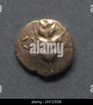 Cunobeline Quarter Stater: Mais (obverse), c.. AD 10–40. Inghilterra (Gran Bretagna antica), i secolo d.C. Oro; diametro: 1.2 cm (1/2 poll.). Foto Stock